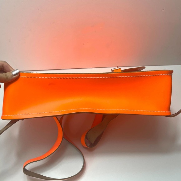 THE CAMBRIDGE SATCHEL COMPANY Neon Leather Backpack in Orange - Picture 5 of 14